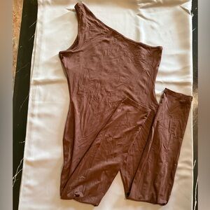 Chocolate One-Shoulder Jumpsuit